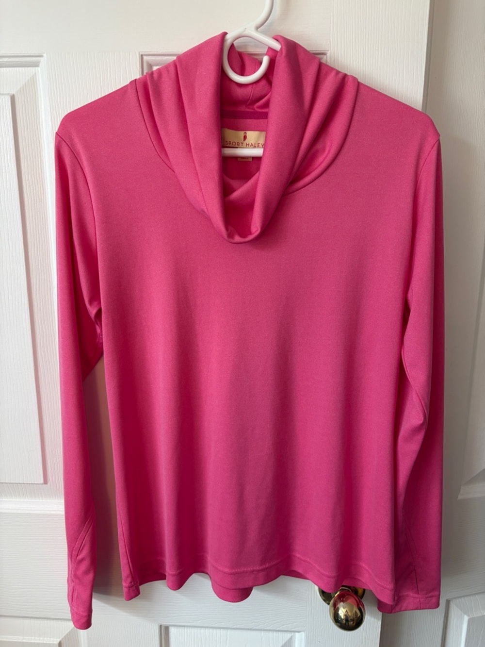 NWOT M Sport Haley Cowl Neck Long-Sleeve Blouse - Pink Athleisure